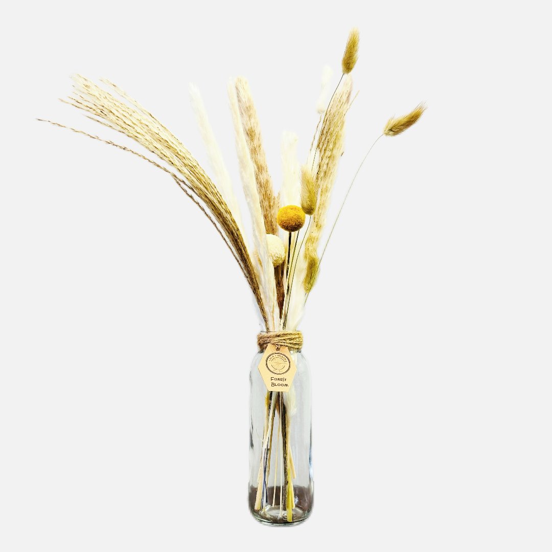 Dried flowers in a Ruth bottle