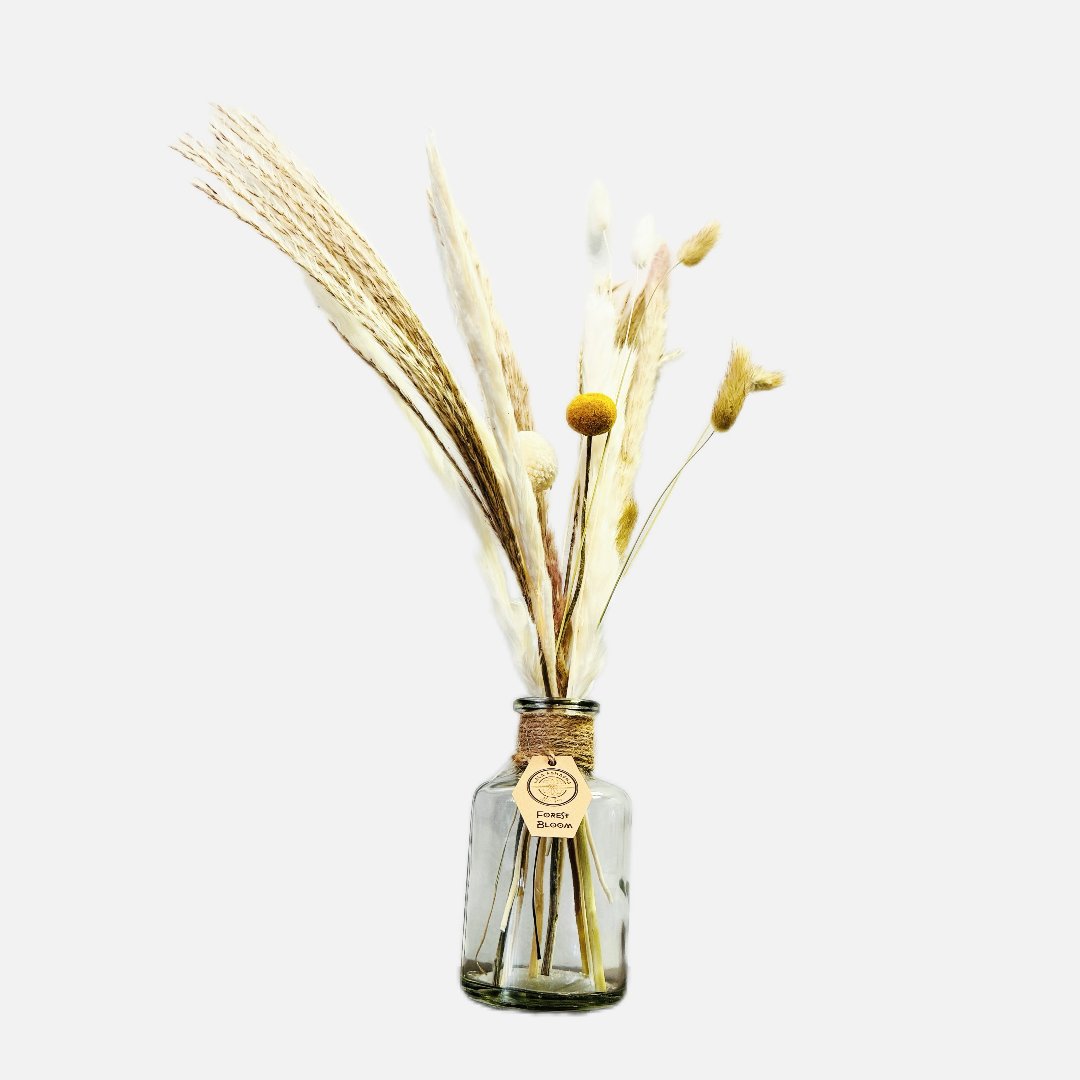 Dried flowers in a Tamar bottle