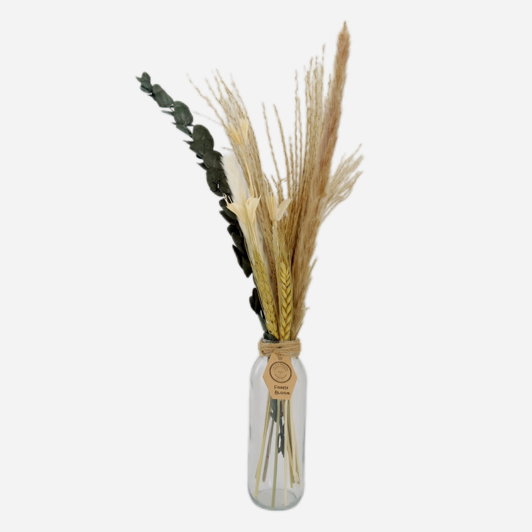 Dried flowers in a Ruth bottle