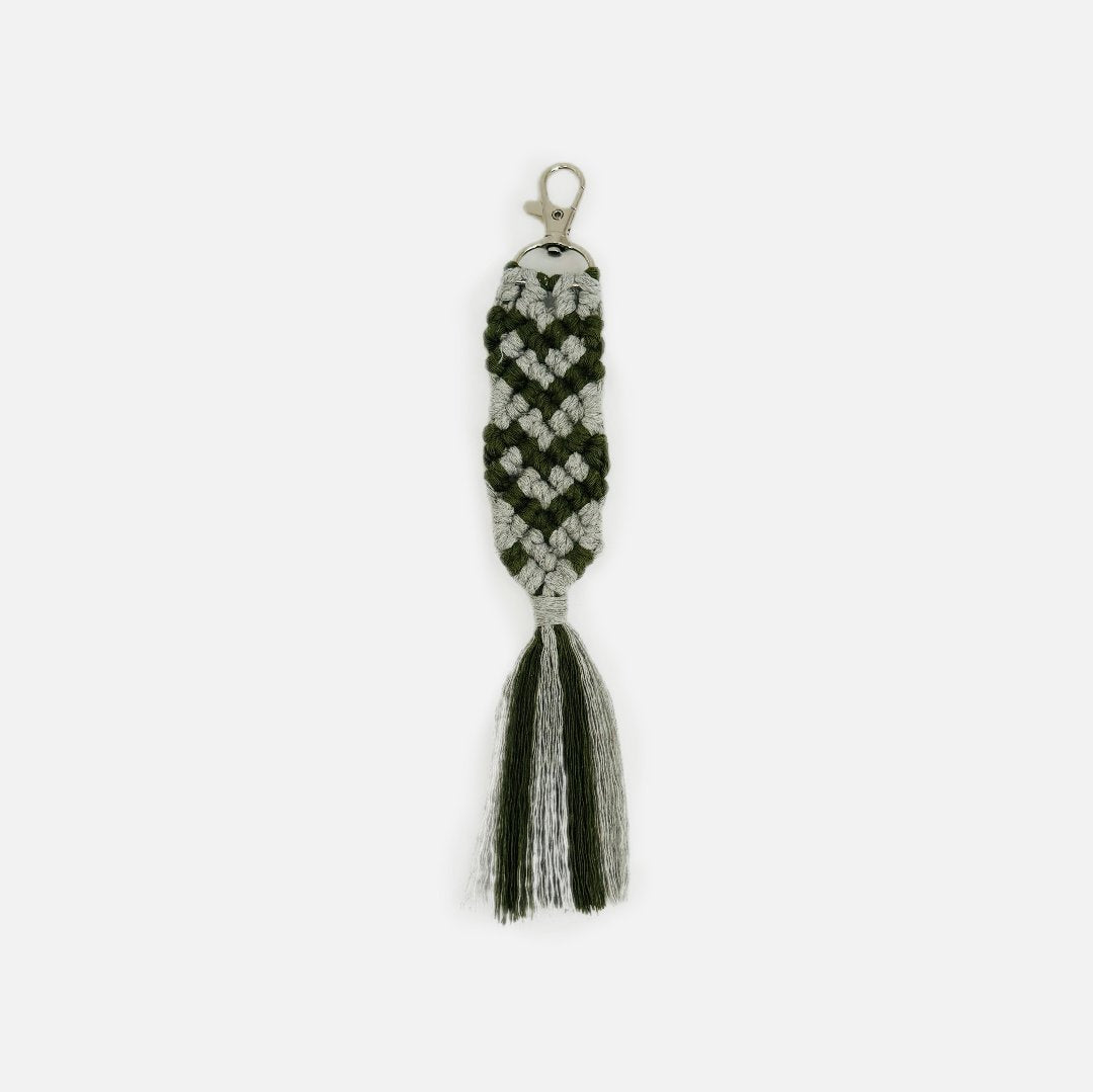 macrame keychain מחזיק מפתחות Kim-ירוק זית